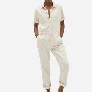 NWT Everlane The Super-Soft Summer Cream Jean Overall Jumpsuit